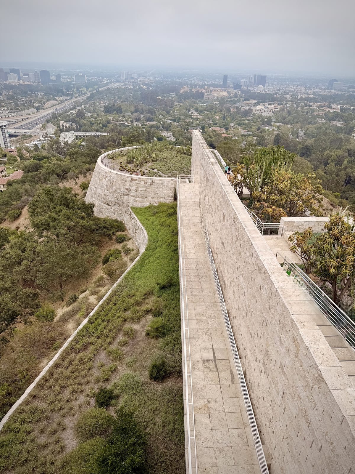 A hazy view across Los Angeles from the Getty Center